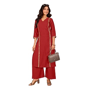 Women Straight-Cut Kurta Pant Set with Subtle