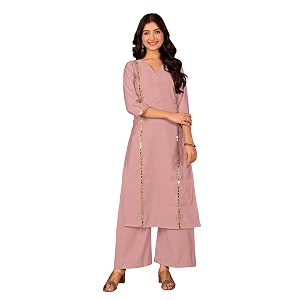 Women Straight-Cut Kurta Pant Set with Subtle
