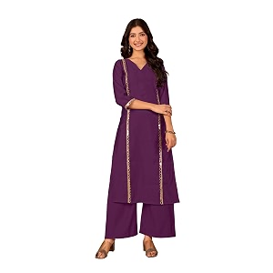 Women Straight-Cut Kurta Pant Set with Subtle