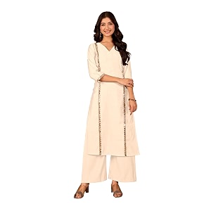 Women Straight-Cut Kurta Pant Set with Subtle