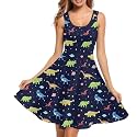 Women Stylish Tank Dresses Sleeveless Round Neck Midi Casual Dress with Pocket for Summer