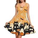Women Stylish Tank Dresses Sleeveless Round Neck Midi Casual Dress with Pocket for Summer