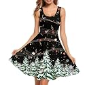 Women Stylish Tank Dresses Sleeveless Round Neck Midi Casual Dress with Pocket for Summer