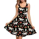 Women Stylish Tank Dresses Sleeveless Round Neck Midi Casual Dress with Pocket for Summer