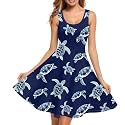 Women Stylish Tank Dresses Sleeveless Round Neck Midi Casual Dress with Pocket for Summer