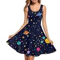 Women Stylish Tank Dresses Sleeveless Round Neck Midi Casual Dress with Pocket for Summer