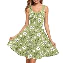 Women Stylish Tank Dresses Sleeveless Round Neck Midi Casual Dress with Pocket for Summer
