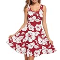 Women Stylish Tank Dresses Sleeveless Round Neck Midi Casual Dress with Pocket for Summer
