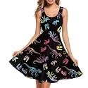 Women Stylish Tank Dresses Sleeveless Round Neck Midi Casual Dress with Pocket for Summer
