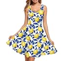 Women Stylish Tank Dresses Sleeveless Round Neck Midi Casual Dress with Pocket for Summer