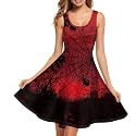 Women Stylish Tank Dresses Sleeveless Round Neck Midi Casual Dress with Pocket for Summer