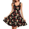 Women Stylish Tank Dresses Sleeveless Round Neck Midi Casual Dress with Pocket for Summer