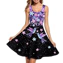 Women Stylish Tank Dresses Sleeveless Round Neck Midi Casual Dress with Pocket for Summer