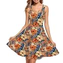 Women Stylish Tank Dresses Sleeveless Round Neck Midi Casual Dress with Pocket for Summer