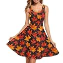 Women Stylish Tank Dresses Sleeveless Round Neck Midi Casual Dress with Pocket for Summer