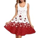 Women Stylish Tank Dresses Sleeveless Round Neck Midi Casual Dress with Pocket for Summer