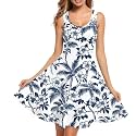 Women Stylish Tank Dresses Sleeveless Round Neck Midi Casual Dress with Pocket for Summer