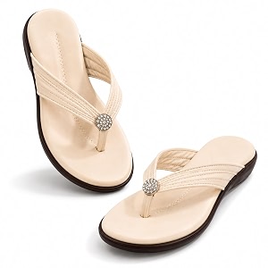 Women Stylish Toe Ring Flats Cushioned