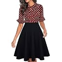 Women Summer Floral Ruffle Sleeve Wear to Work Church Wedding Guest Party Dresses