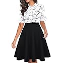 Women Summer Floral Ruffle Sleeve Wear to Work Church Wedding Guest Party Dresses