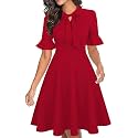 Women Summer Floral Ruffle Sleeve Wear to Work Church Wedding Guest Party Dresses