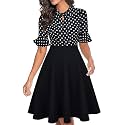 Women Summer Floral Ruffle Sleeve Wear to Work Church Wedding Guest Party Dresses