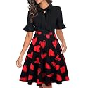 Women Summer Floral Ruffle Sleeve Wear to Work Church Wedding Guest Party Dresses