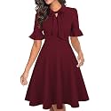 Women Summer Floral Ruffle Sleeve Wear to Work Church Wedding Guest Party Dresses
