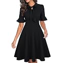 Women Summer Floral Ruffle Sleeve Wear to Work Church Wedding Guest Party Dresses