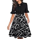 Women Summer Floral Ruffle Sleeve Wear to Work Church Wedding Guest Party Dresses