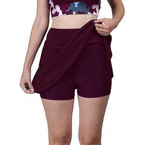 women swim skirts swimsuit high waist swimming skorts with shorts bikini bottoms bathing suit bottoms