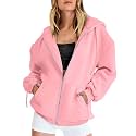 Women Teen Girls Hoodies Fall Long Sleeve Jacket Cute Zip up Hoodie Oversized Y2k Sweatshirts Pockets