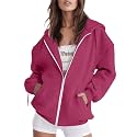 Women Teen Girls Hoodies Fall Long Sleeve Jacket Cute Zip up Hoodie Oversized Y2k Sweatshirts Pockets