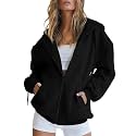 Women Teen Girls Hoodies Fall Long Sleeve Jacket Cute Zip up Hoodie Oversized Y2k Sweatshirts Pockets