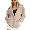 Women Teen Girls Hoodies Fall Long Sleeve Jacket Cute Zip up Hoodie Oversized Y2k Sweatshirts Pockets