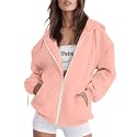 Women Teen Girls Hoodies Fall Long Sleeve Jacket Cute Zip up Hoodie Oversized Y2k Sweatshirts Pockets