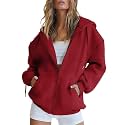 Women Teen Girls Hoodies Fall Long Sleeve Jacket Cute Zip up Hoodie Oversized Y2k Sweatshirts Pockets