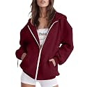 Women Teen Girls Hoodies Fall Long Sleeve Jacket Cute Zip up Hoodie Oversized Y2k Sweatshirts Pockets