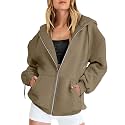 Women Teen Girls Hoodies Fall Long Sleeve Jacket Cute Zip up Hoodie Oversized Y2k Sweatshirts Pockets