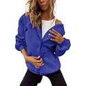 Women Teen Girls Hoodies Fall Long Sleeve Jacket Cute Zip up Hoodie Oversized Y2k Sweatshirts Pockets(1A-Blue, S)