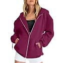 Women Teen Girls Hoodies Fall Long Sleeve Jacket Cute Zip up Hoodie Oversized Y2k Sweatshirts Pockets