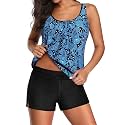 Women Two Piece Swimsuits Loose Tankini Top with Boy Shorts Bathing Suit