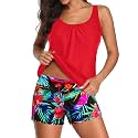 Women Two Piece Swimsuits Loose Tankini Top with Boy Shorts Bathing Suit