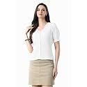 Women V Neck Top with Button Front