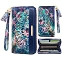 Coco Rossi Wallet for Women RFID Blocking Zipper Around Credit Card Holder