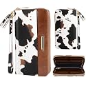 Coco Rossi Brown Cow Wallets for Women RFID Blocking Credit Card Holder