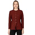 LADY WILLINGTON Women Woolen Round Neck Cardigan Sweater Heavy Front Long Kadai Cardigan Winter Wear Pure Wool Cardigan for Women Free Size Cotty Warm Cardigans with Side Pockets
