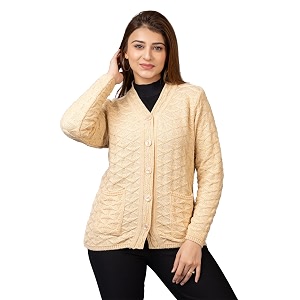 Women Woolen V Neck Casual Wear Stylish