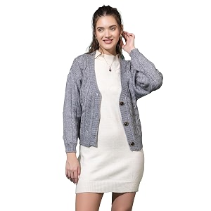 Women Woolen V Neck Casual Wear Stylish