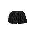 Women Y2K Lace Multi-Layered Bloomers Lolita Ruffle Shorts Cute Mini Skirt